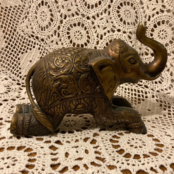 Other - Ornate Brass Elephant - Heavy, Made in India